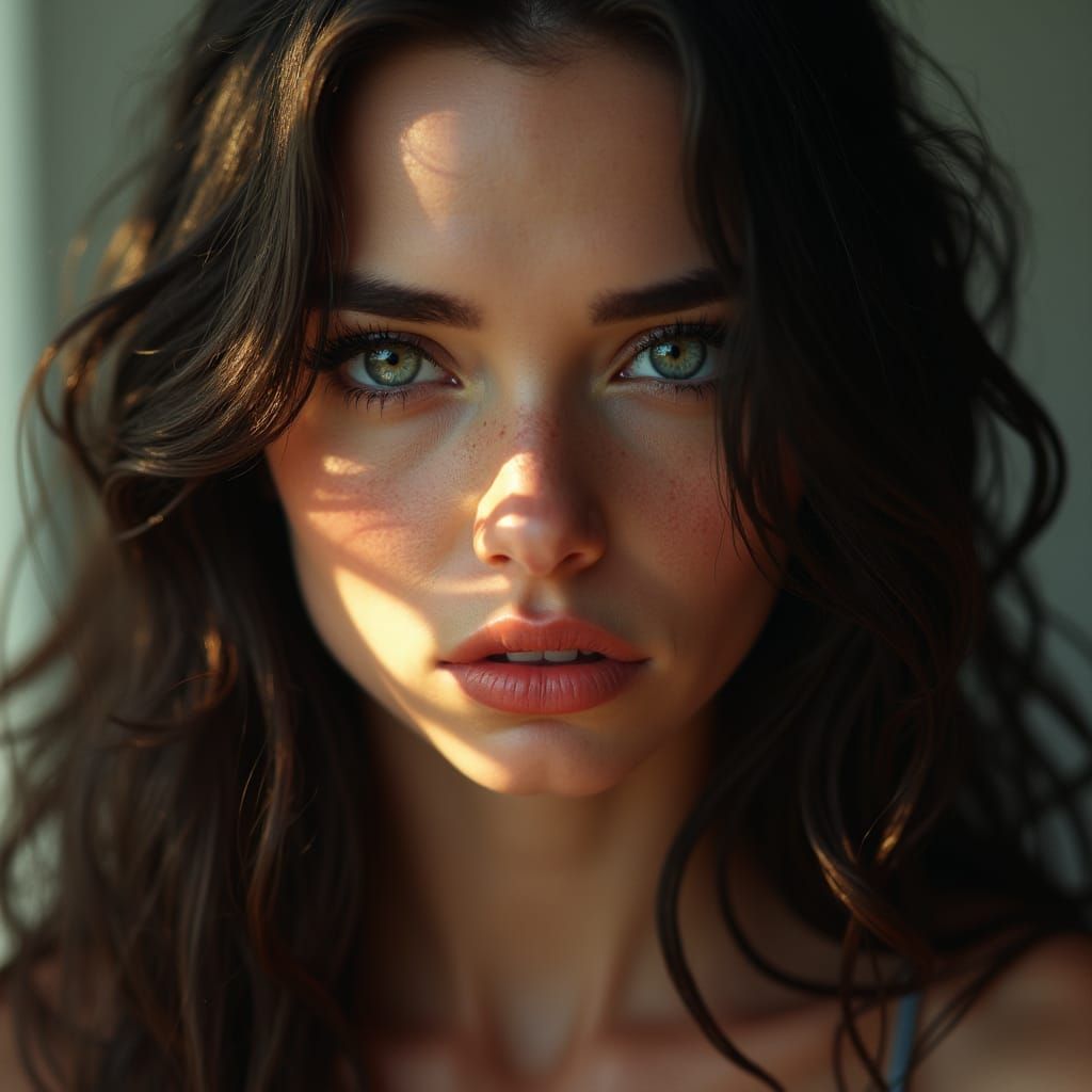 Captivating Portrait of a Woman in Detailed Matte Painting