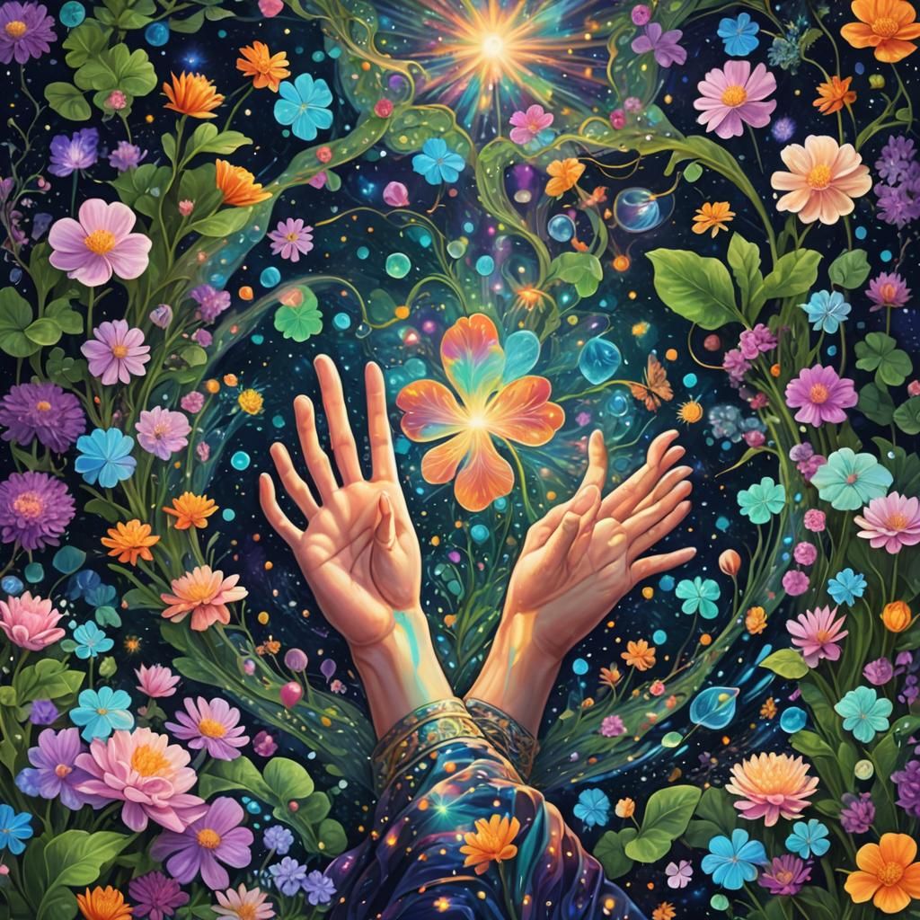 Cosmic Ripple: An Astral Illustration in Mixed Media