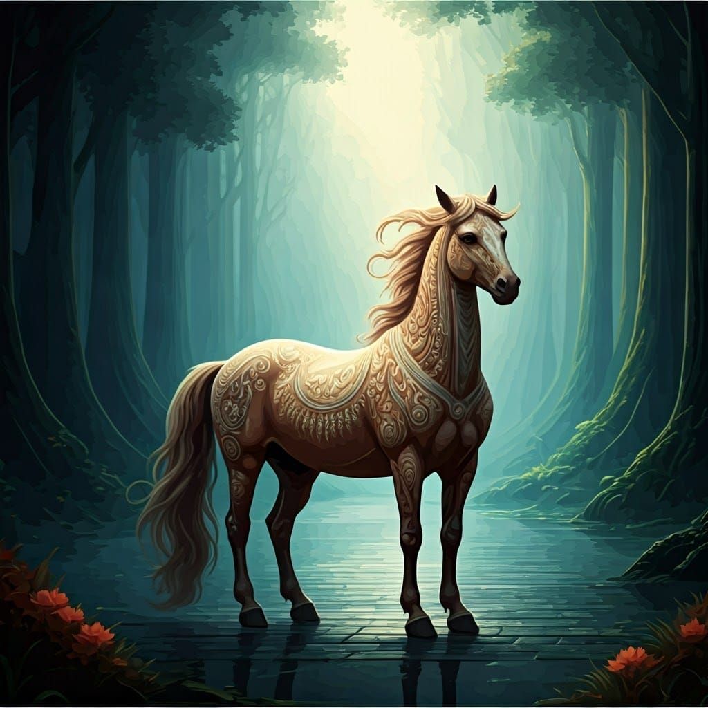 A centaur abstract vector fractal, wave function, Zentangle,...