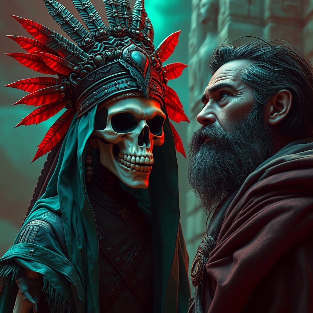 Regal Aztec Skeleton Reveal Mystical Secrets