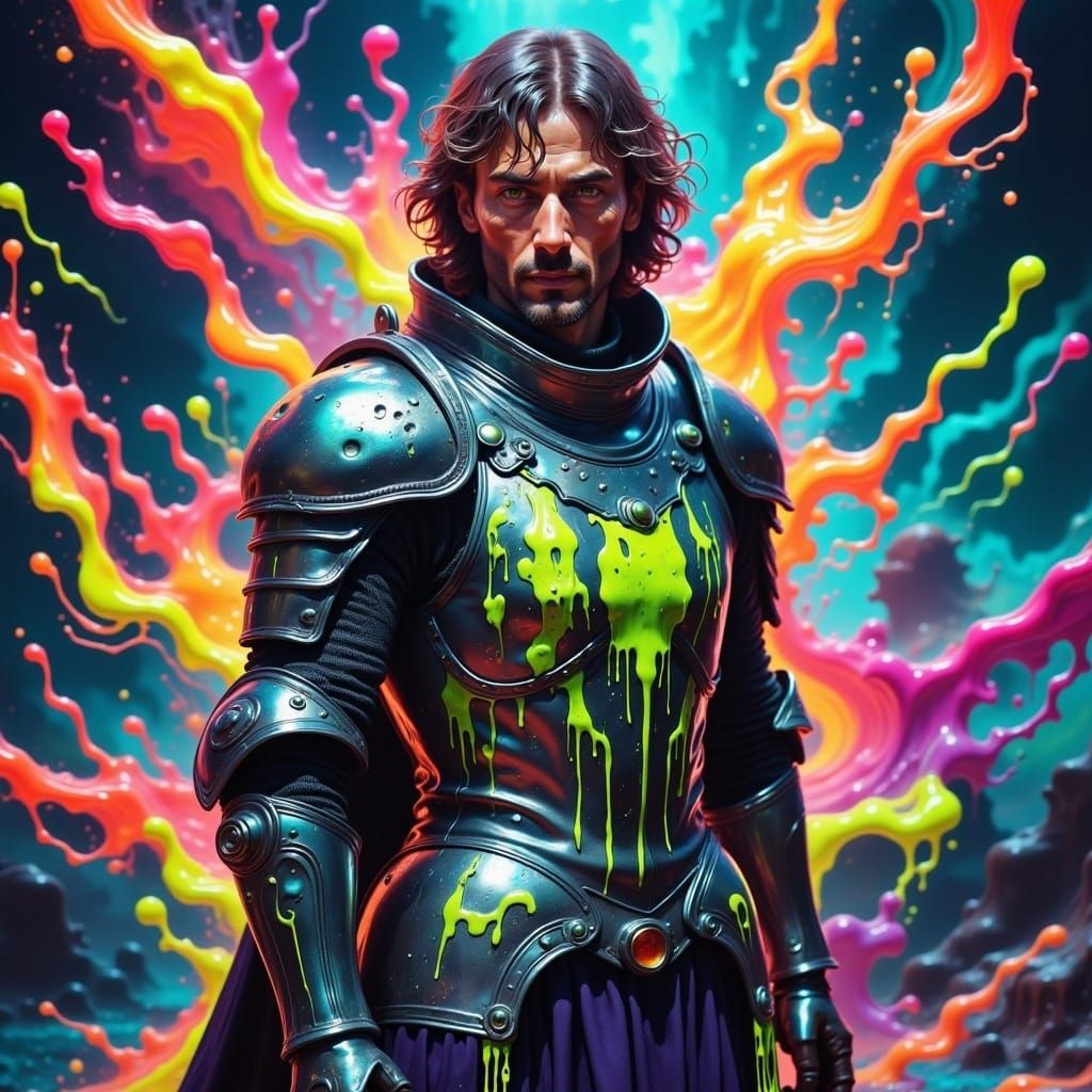 Knight in Shining Armor with Biohazard Effect