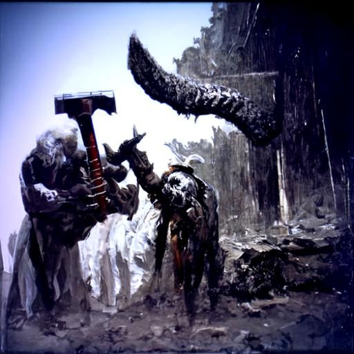 Horror Axe in Gustave Doré Style
