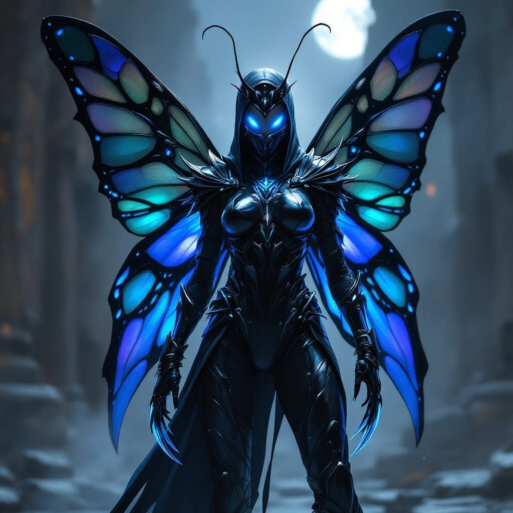 Butterfly Warrior in Combat Pose
