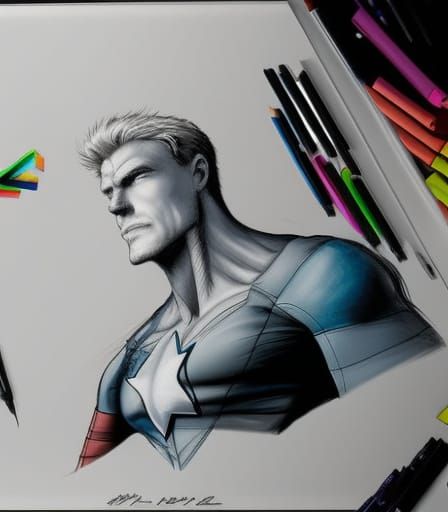 Comic Book Cover Art: Pencil Sketch in Hyperrealism