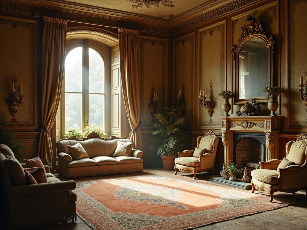 Elegant French Estate Interior in Impressionist Style