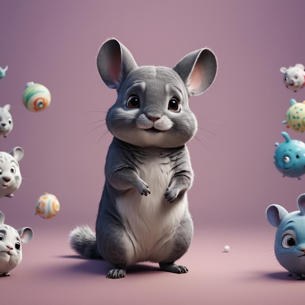 Adorable Chinchilla Concept Art in 3D