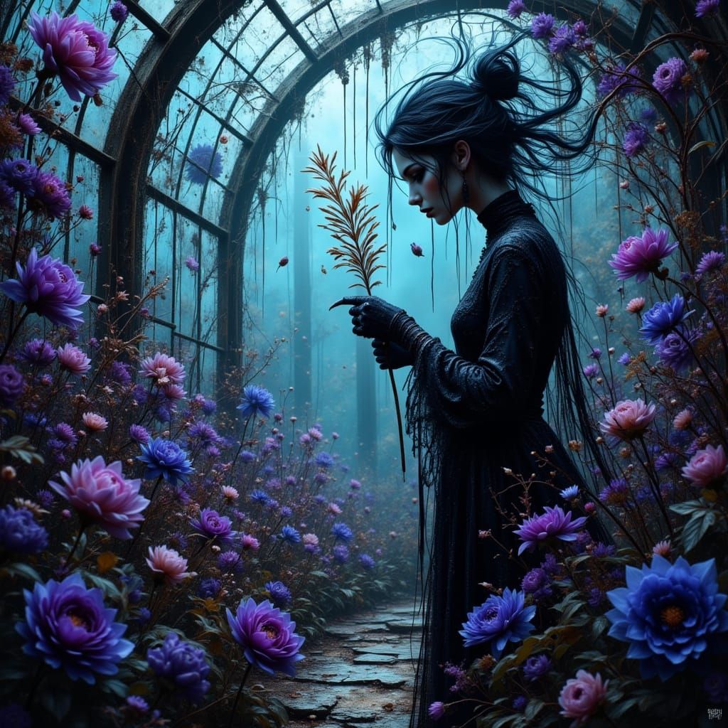 Ominous Greenhouse in Art Nouveau Punk Style