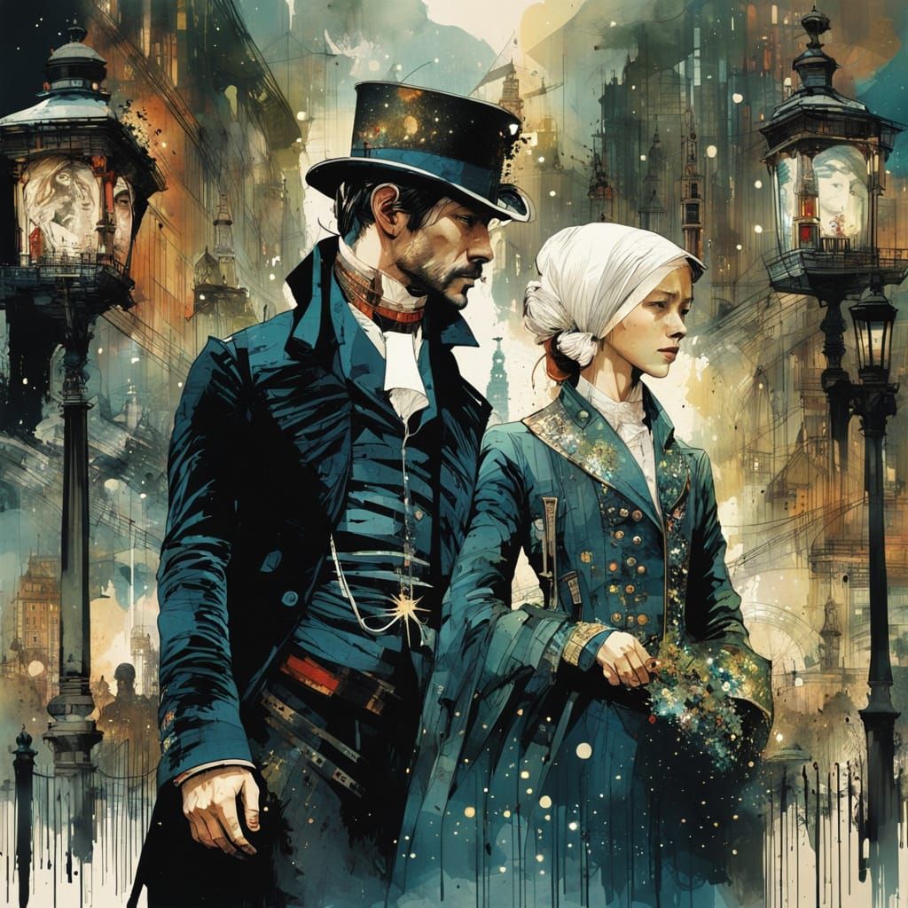 Galaxy Merging into Cityscape Double Exposure