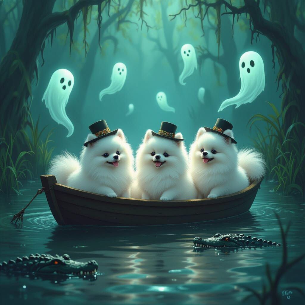 Pomeranians Haunted Swamp Boat Ride: Ghosts & Gators