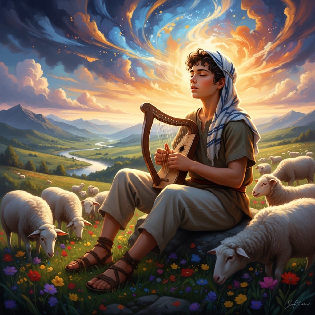 Shepherd Boy Receives Prophetic Inspiration on a Hill