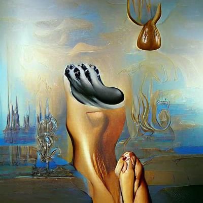 Surreal Foot Fetish: A Salvador Dali-esque Painting