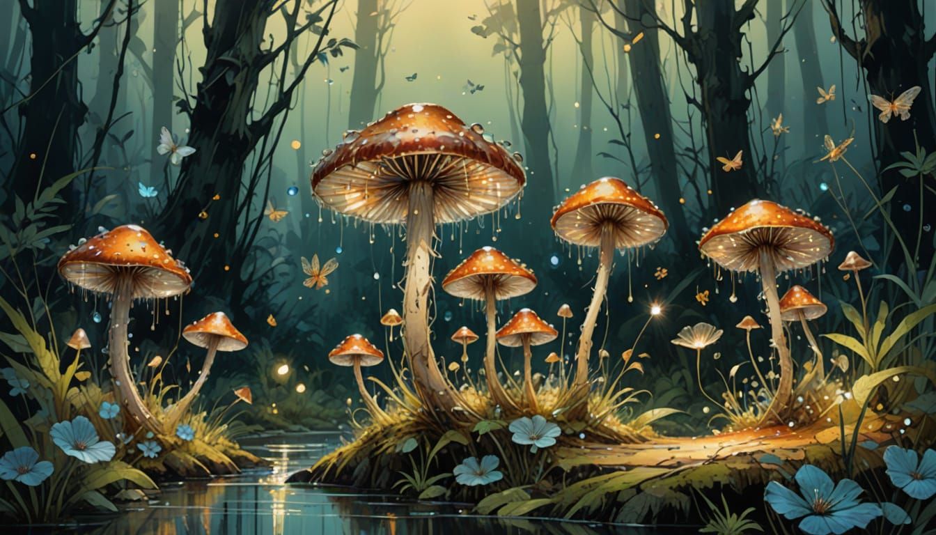 Fairies Dancing in a Dewdrop: Watercolor Macro Photography