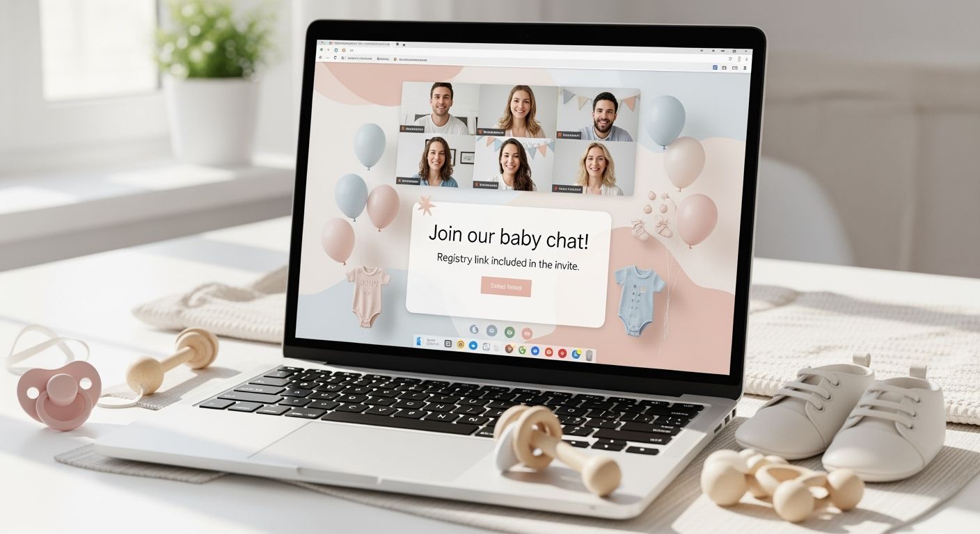 Baby Celebration Zoom Mockup in Pastel Tones