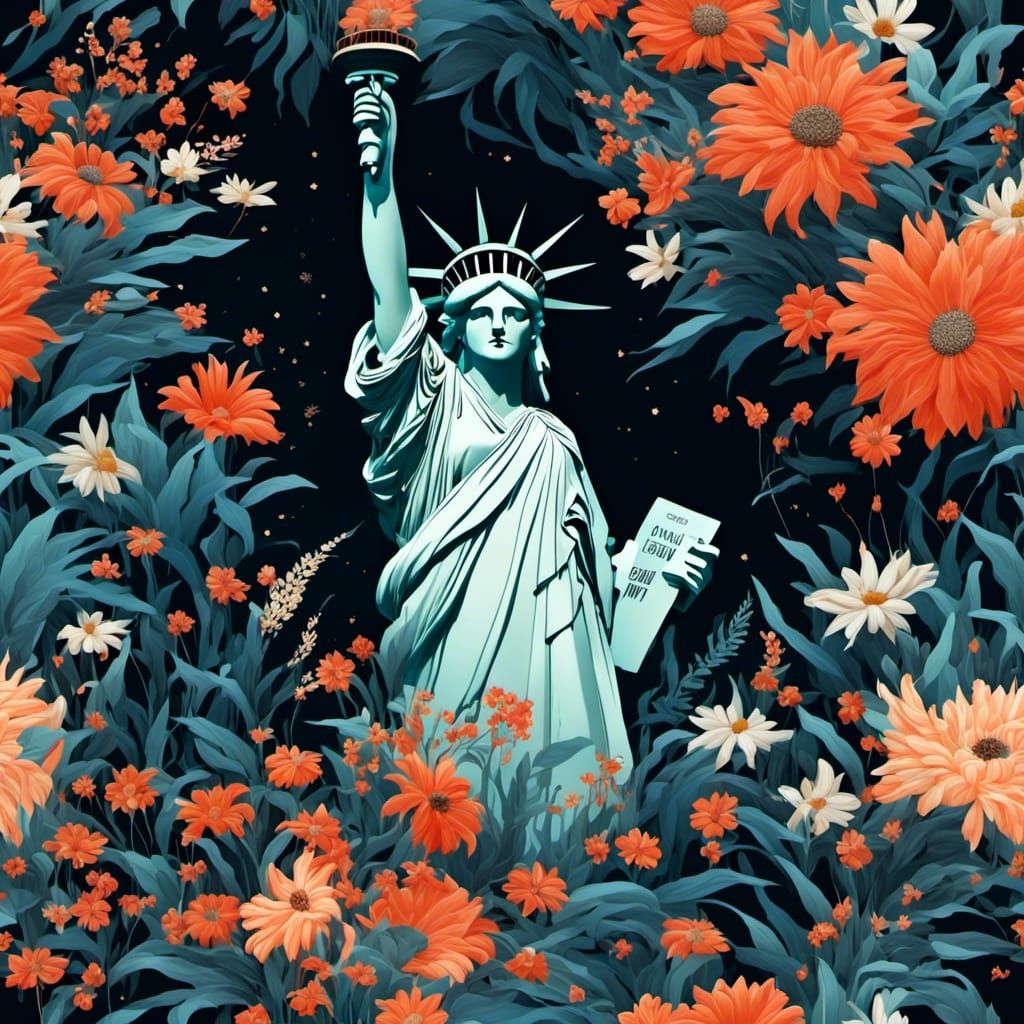 Statue of Liberty in Abstract 3D Hyperrealism