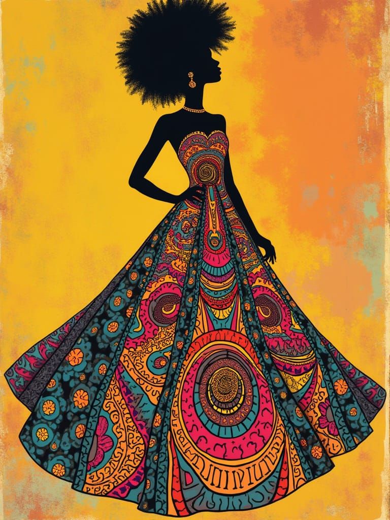 Vibrant Afro Futuristic Pop Art Illustration