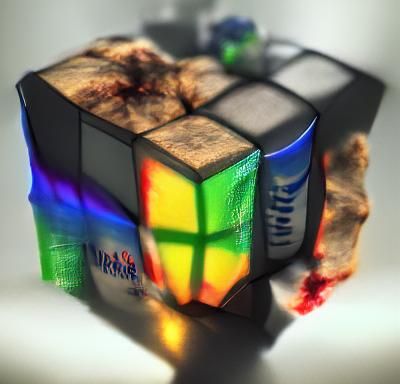 Rubik's Cube Fading Away in 4D Lighting