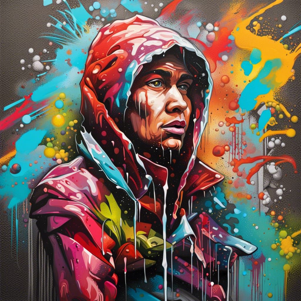 USSR Graffiti Art in Polychromatic Splash Style