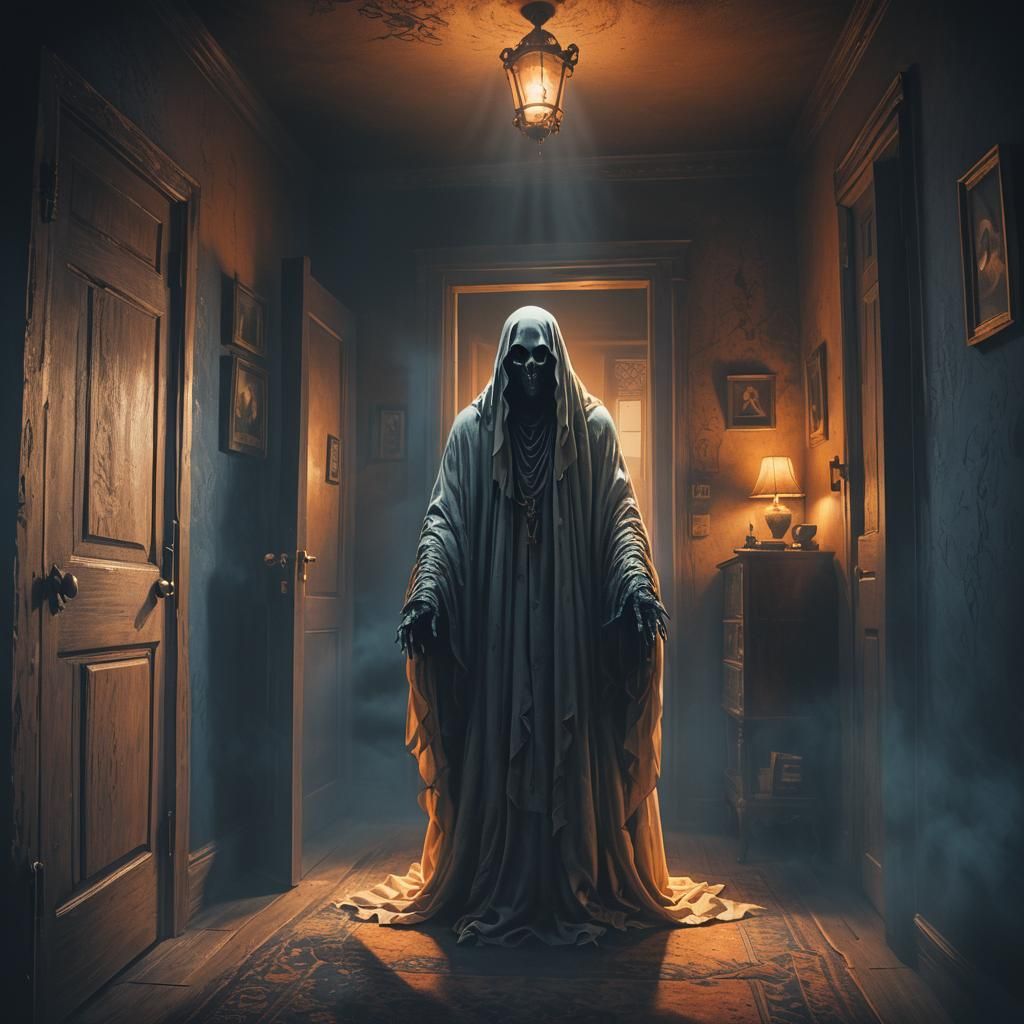 Eerie Ghostly Apparition in Dark Fantasy Style