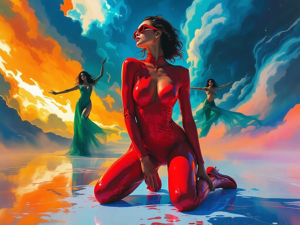 Ethereal Goddess Dances in Cosmic Harmony