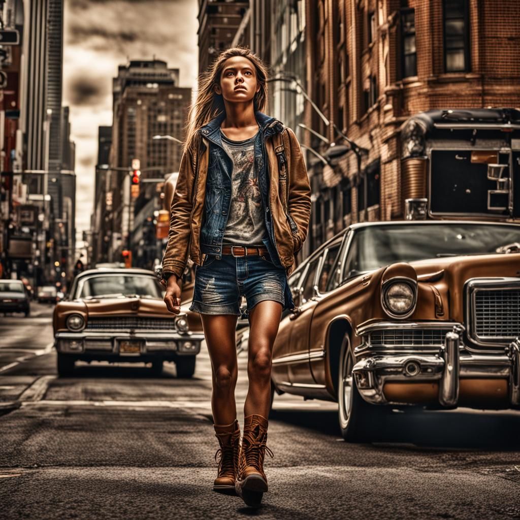 Hyperrealistic Image of a Polish Girl in America