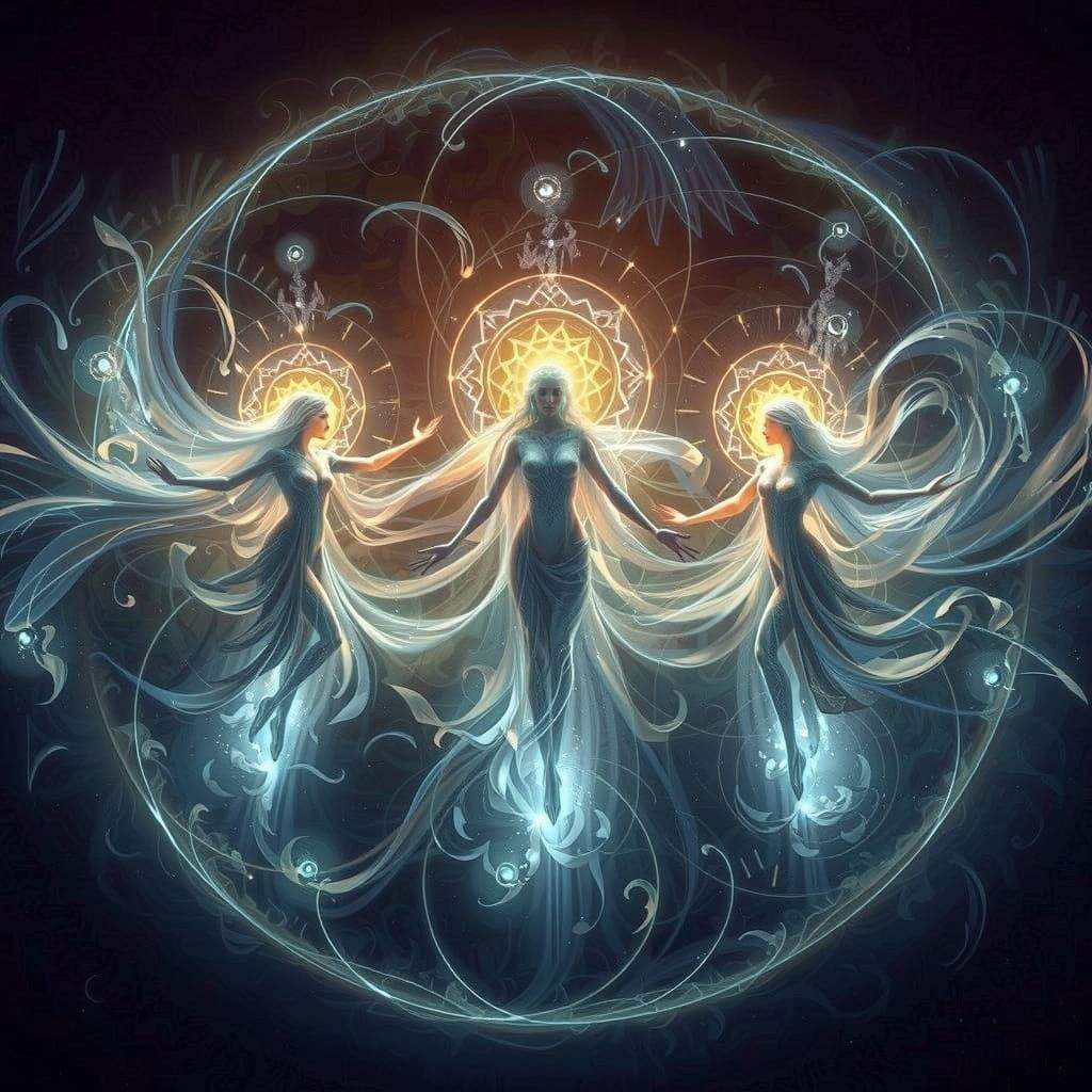 Bioluminescent Goddesses Dancing in Ethereal Fantasy