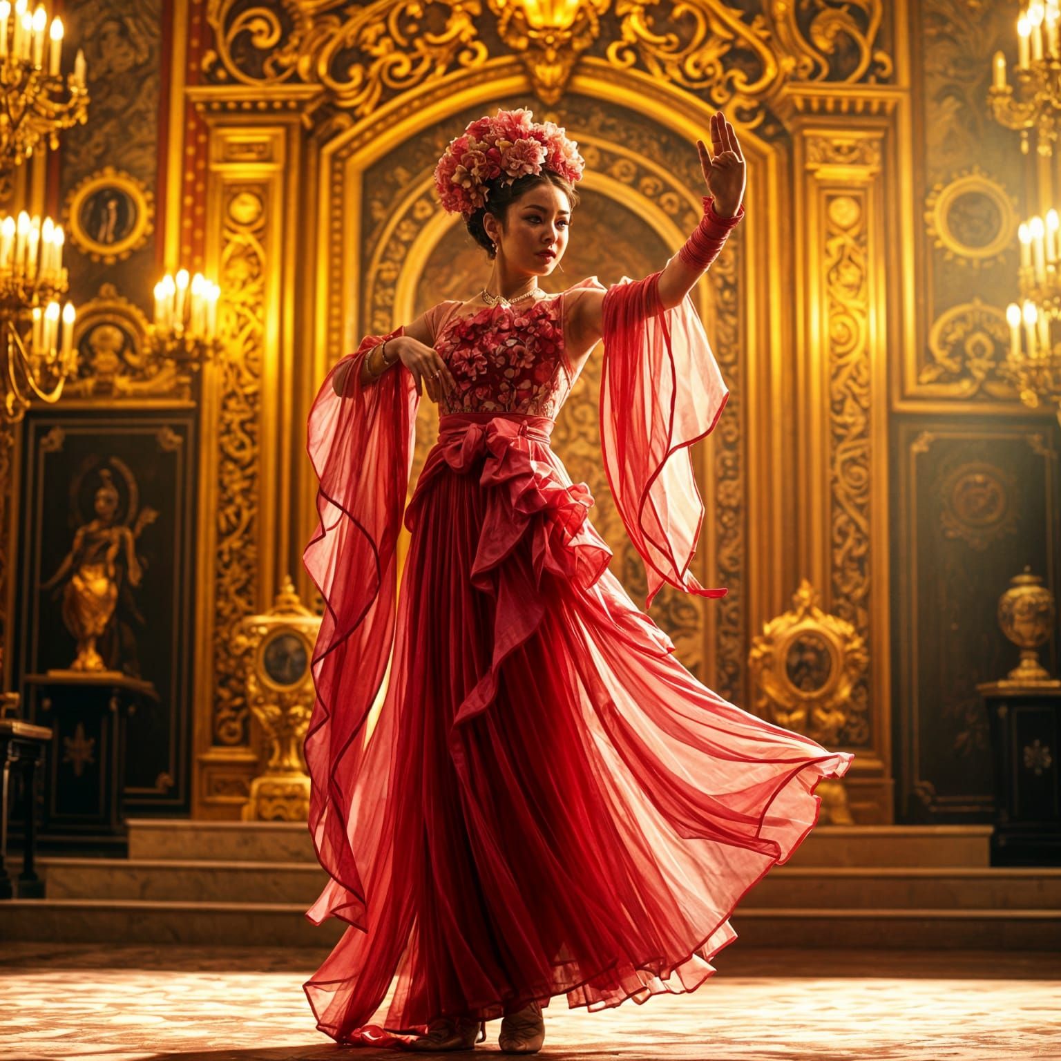 Hyperrealistic Dancer at King's Palace