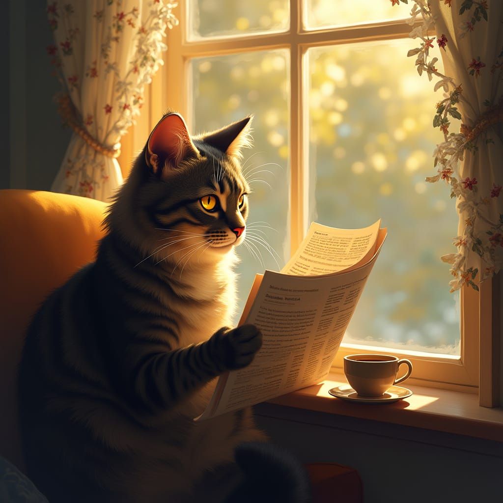 Boomer reads the news