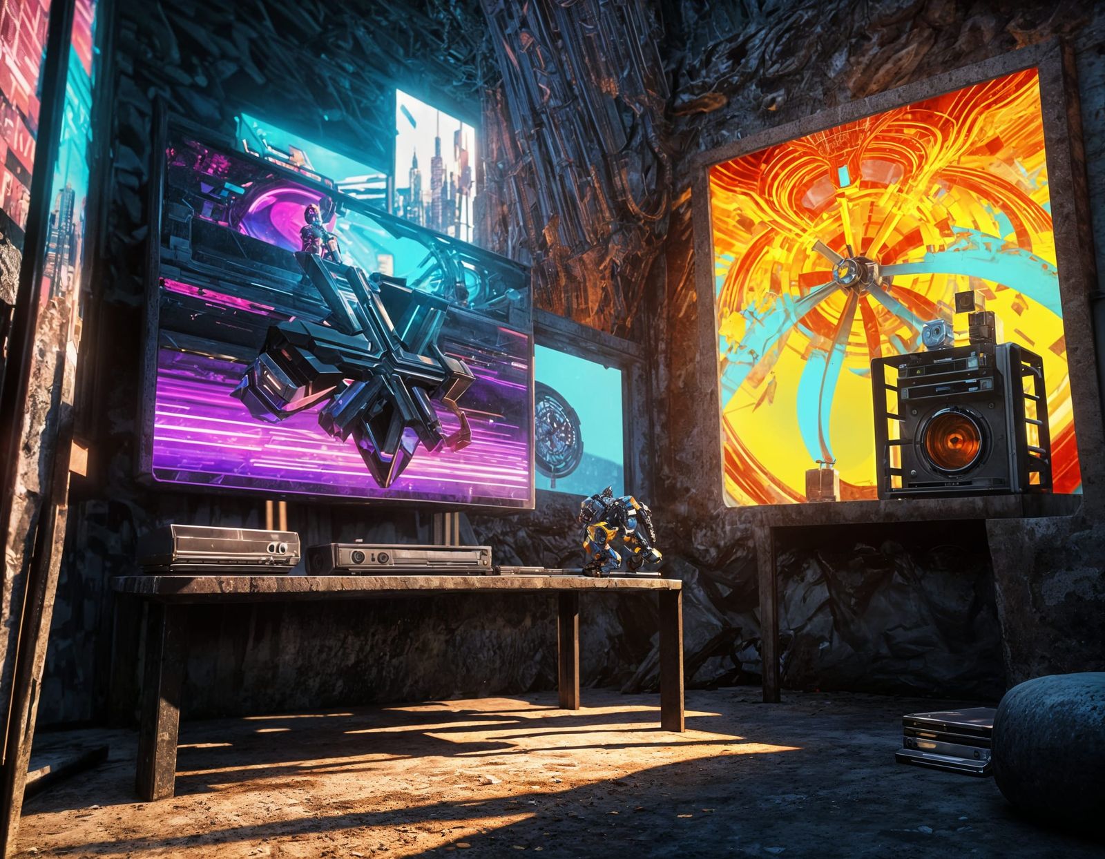 Cyberpunk Girl with Xbox 360-Inspired Cybernetic Enhancement...