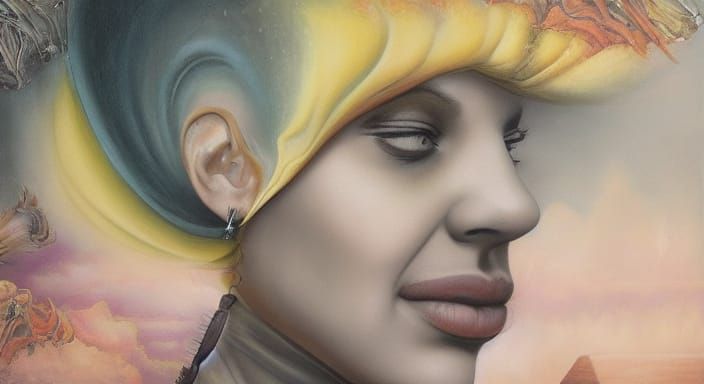 Surreal Woman with Steaming Ghosts, Pop Surrealism