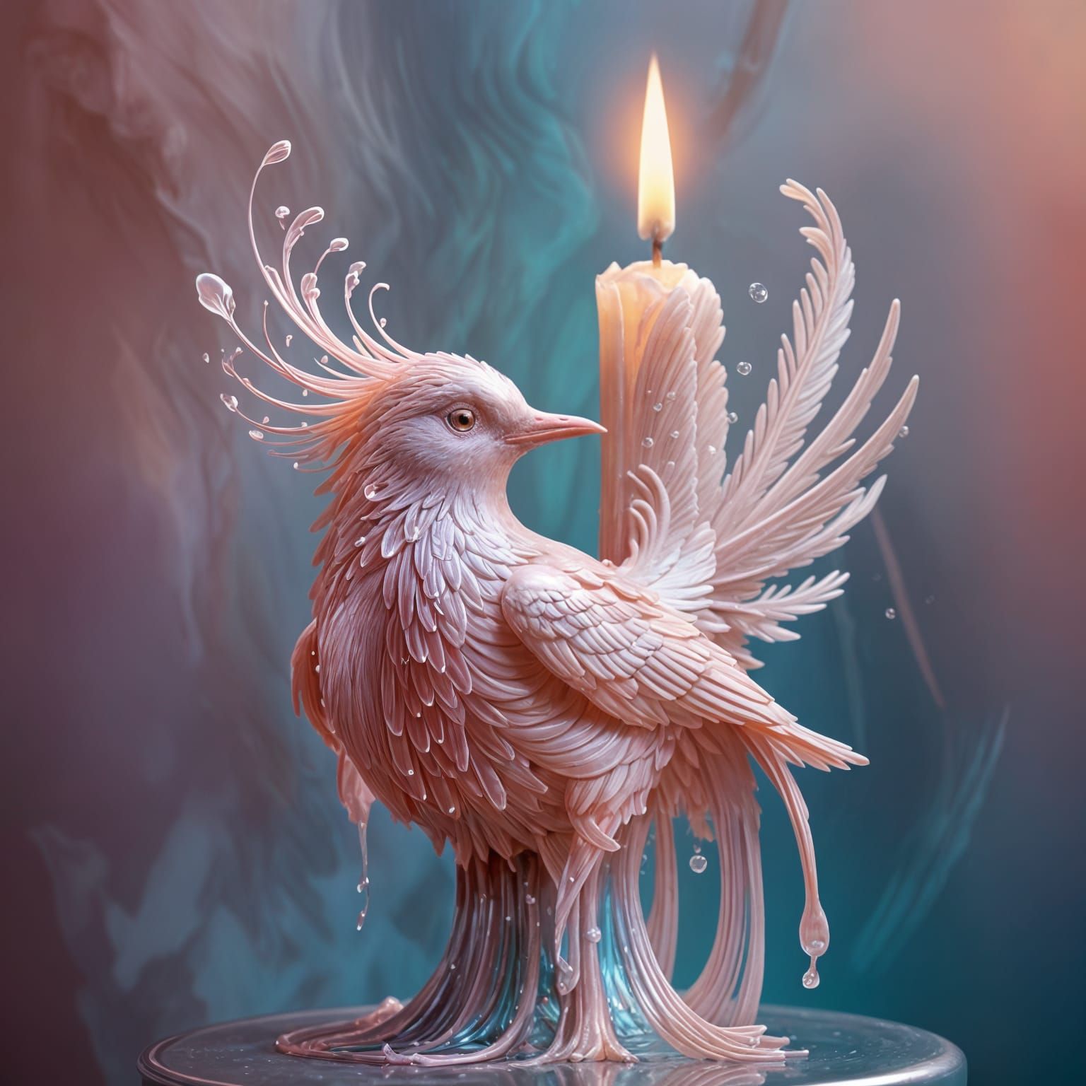 Melting Candle Transforms Into Bird of Paradise Sculpture