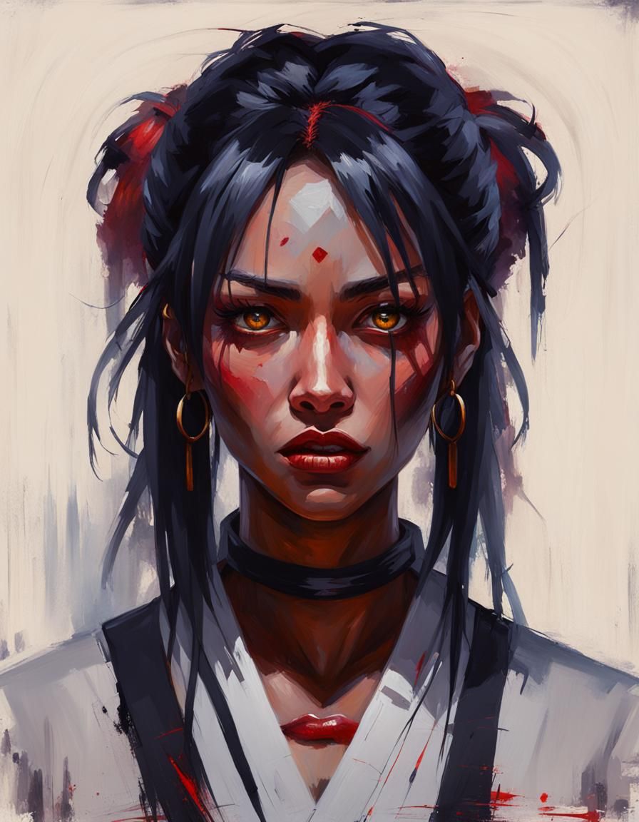 Beautiful woman in yandere trance face,8k resolution concept...