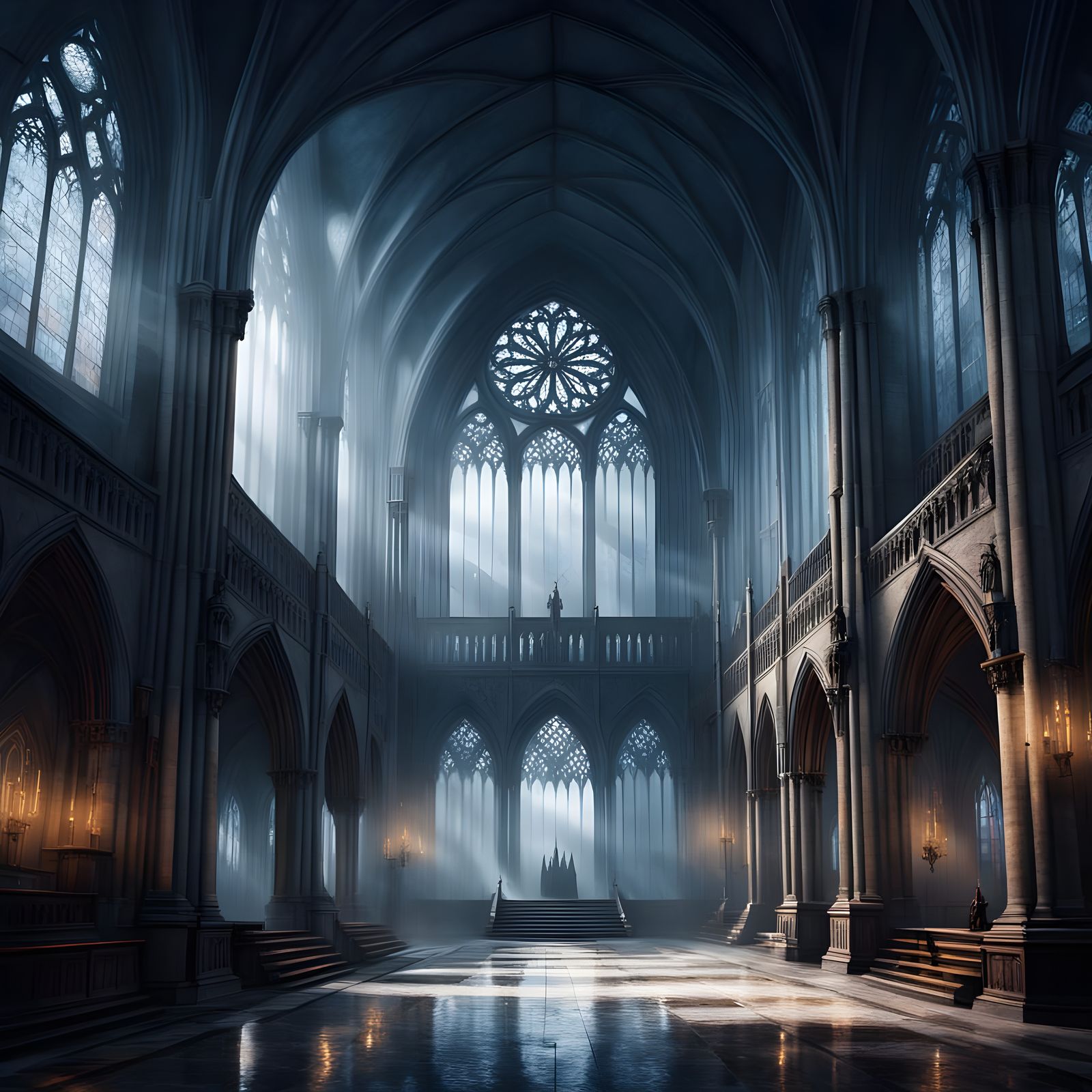 Gothic Cathedral at Dusk