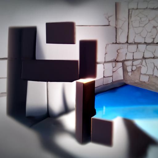 Minecraft Scene with 3D Shading and Depth