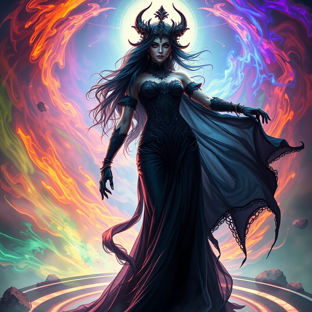 Mystical Lilith Rises from the Summoning Circle