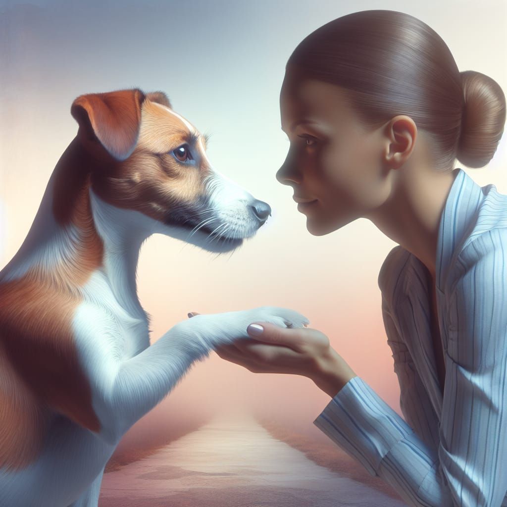 Affectionate Bond: Human and Jack Russell Terrier Friendship