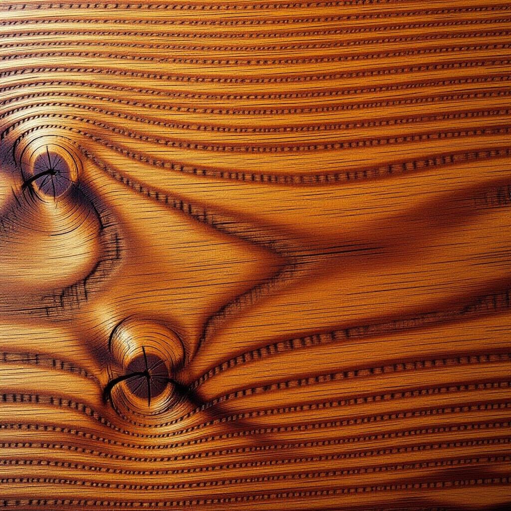 Detailed Close-Up of Natural Wood Texture