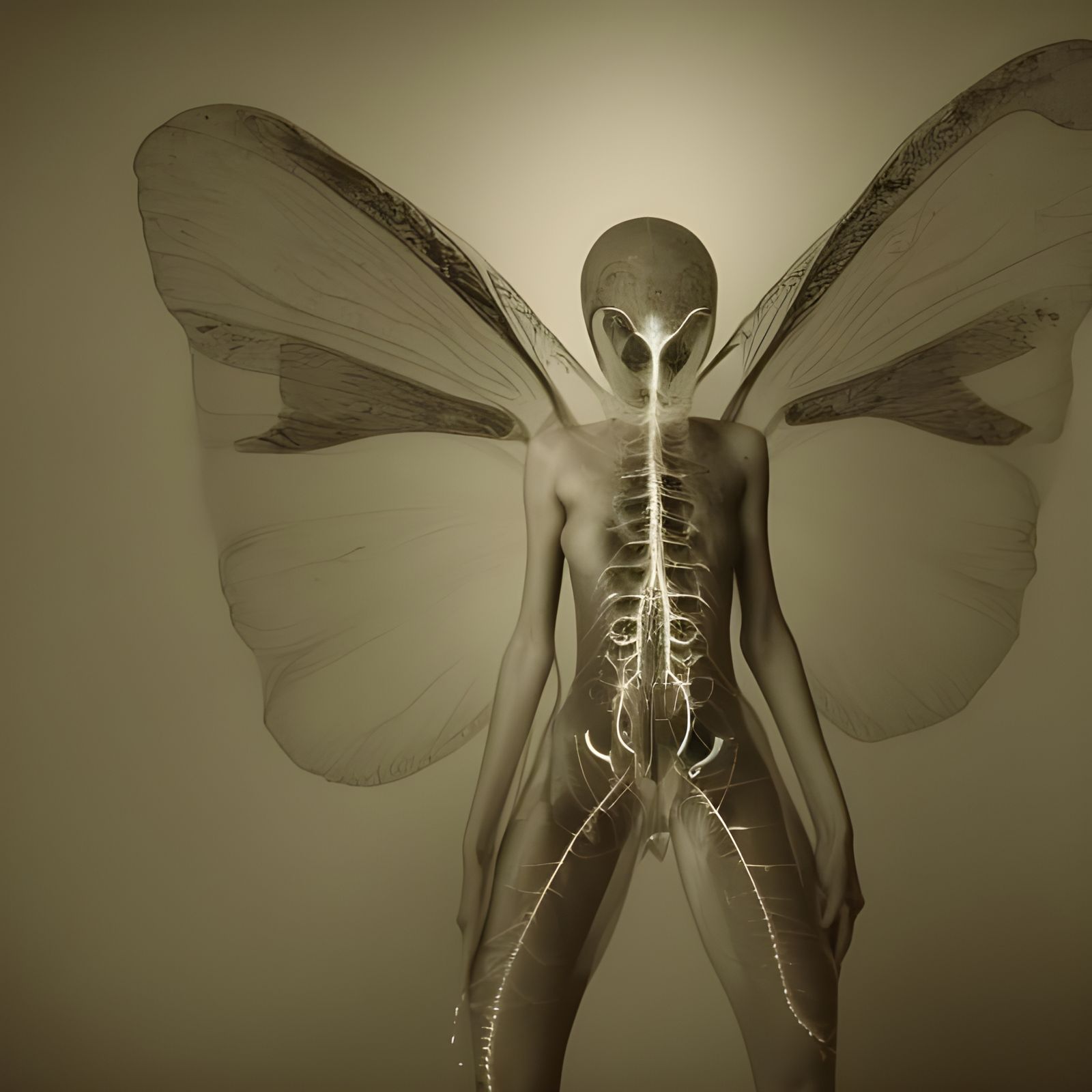 Moth with Antlers in Post-Apocalyptic Setting