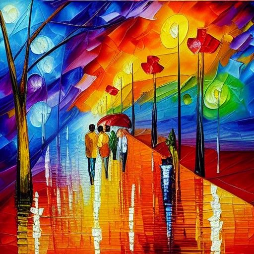 Expressionist Oil Painting with Impasto Texture