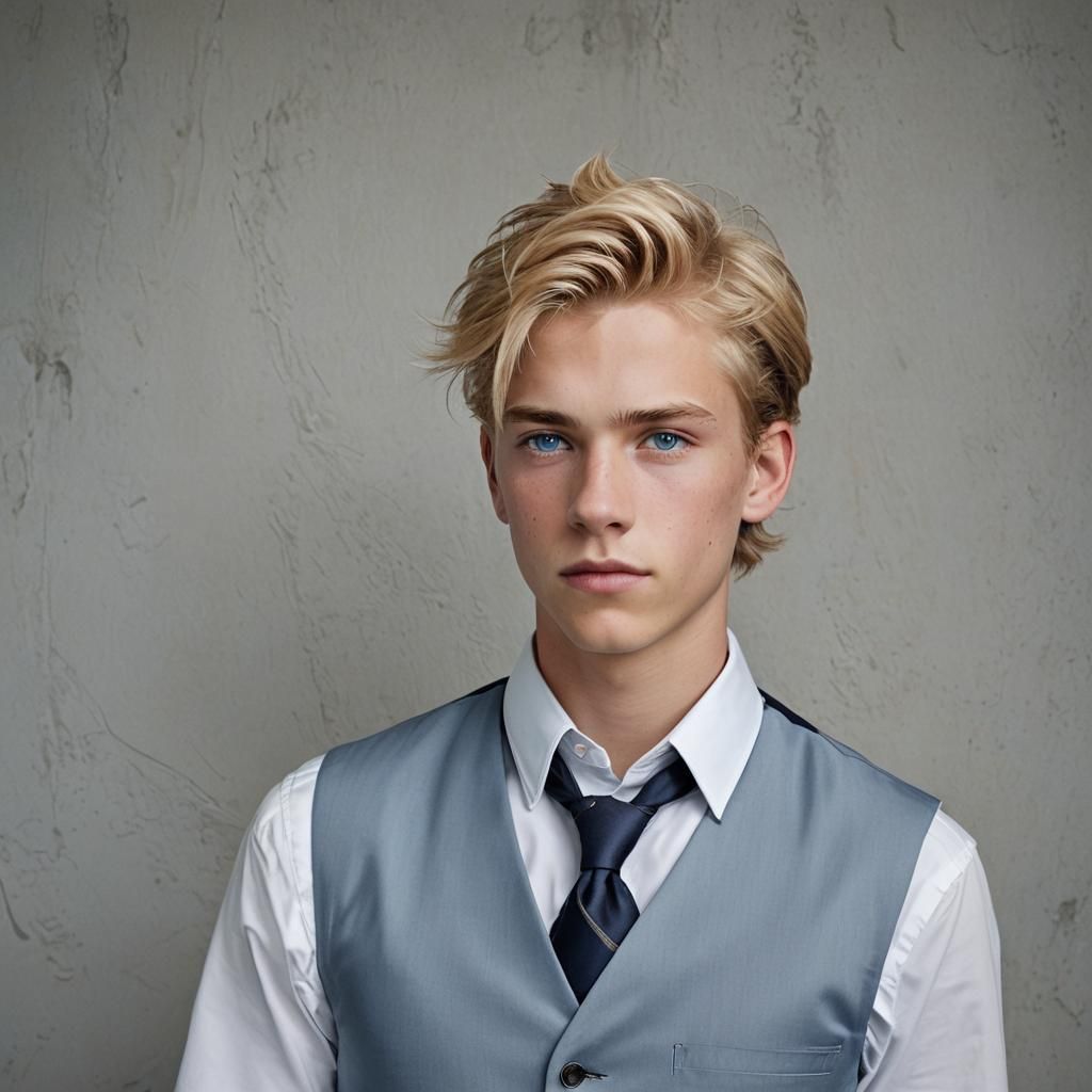 Attractive Blond Teen Portrait with Studio Lighting