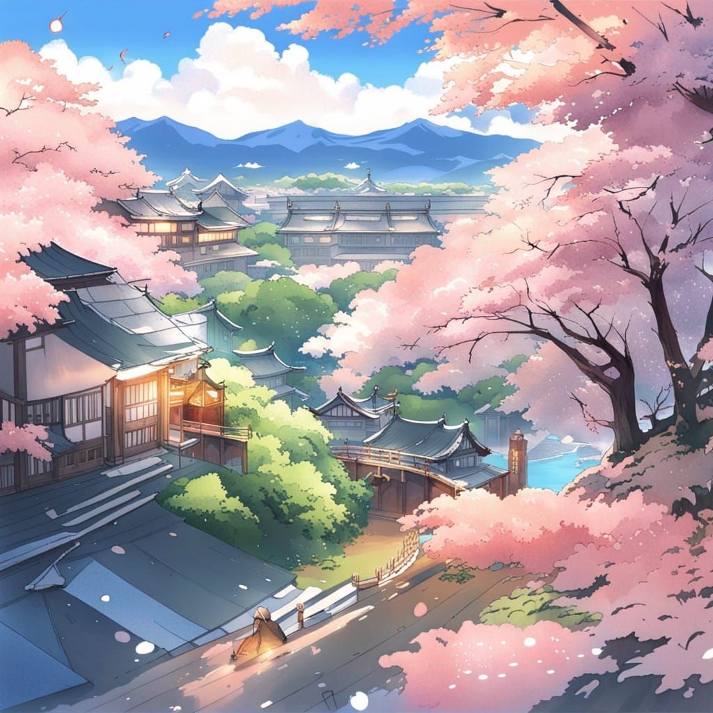 Anime Style Japanese Landscape Art