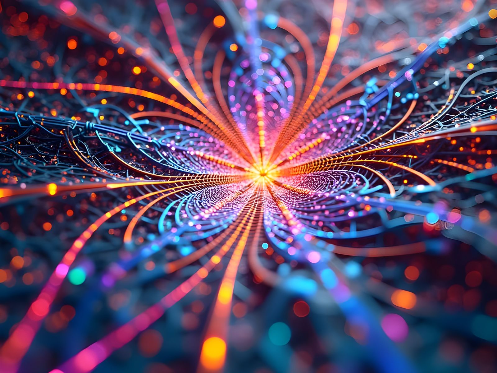 Vibrant Kaleidoscopic Abstract in 3D Rendering