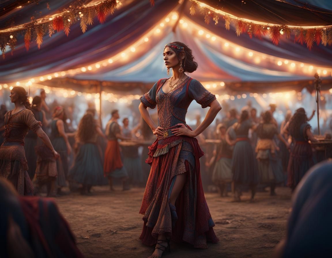 Gypsy Dancer in a Fantasy Art Style