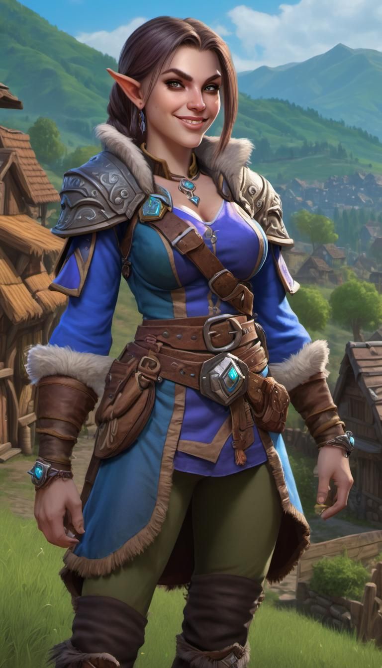 Halfling Ranger in Warcraft Style, Hyperrealistic