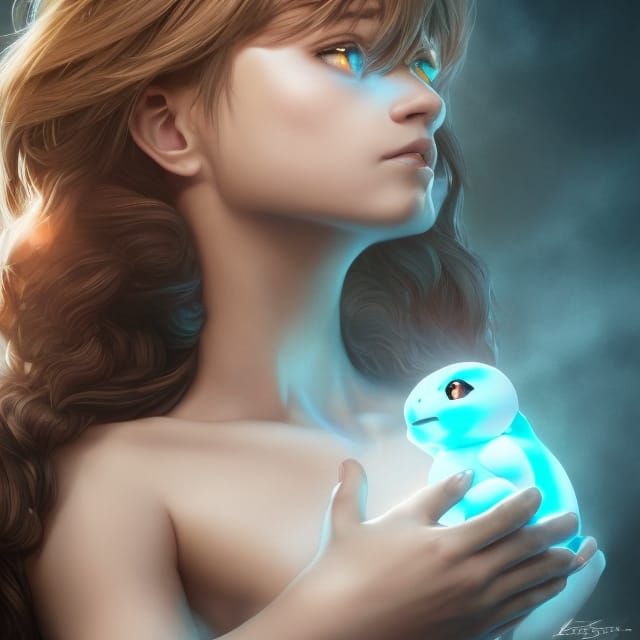 Hyper-Realistic Squirtle Humanoid Portrait