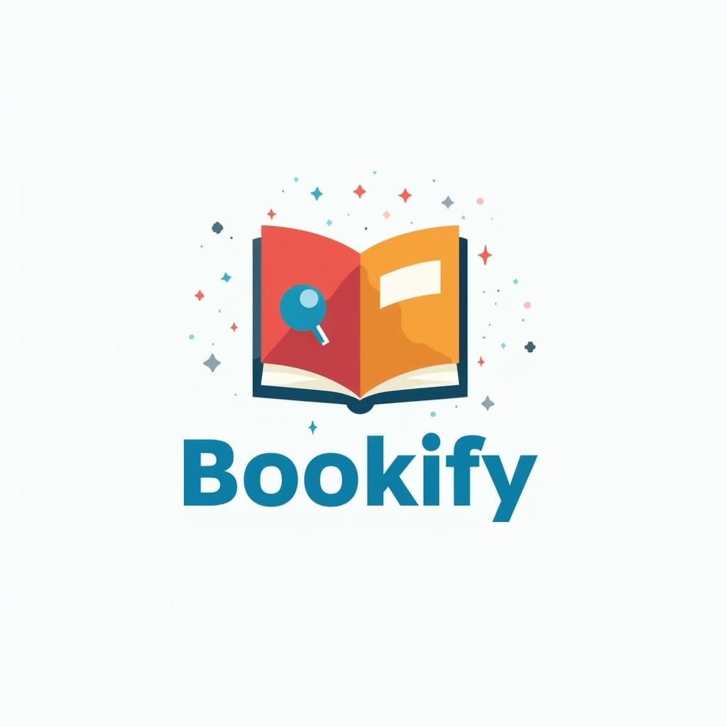 Bookify Logo in Vibrant Flat Design with Modern Book Illustr...