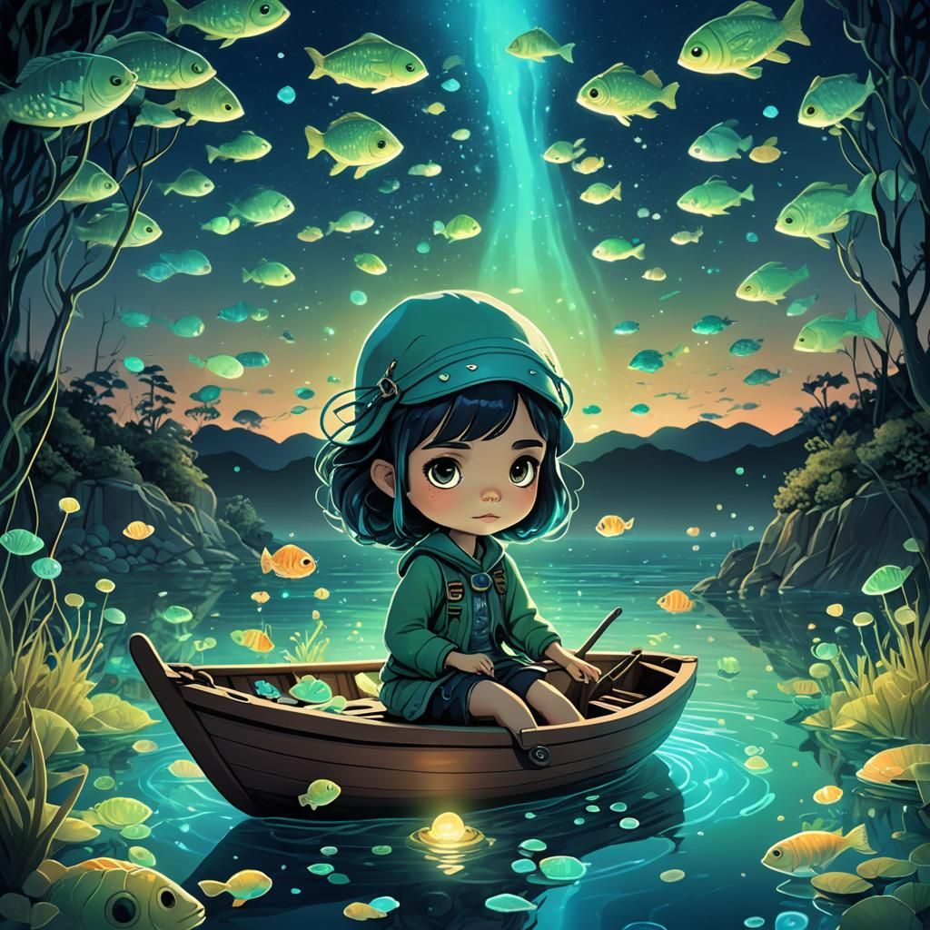 Chibi Blythe in a little boat