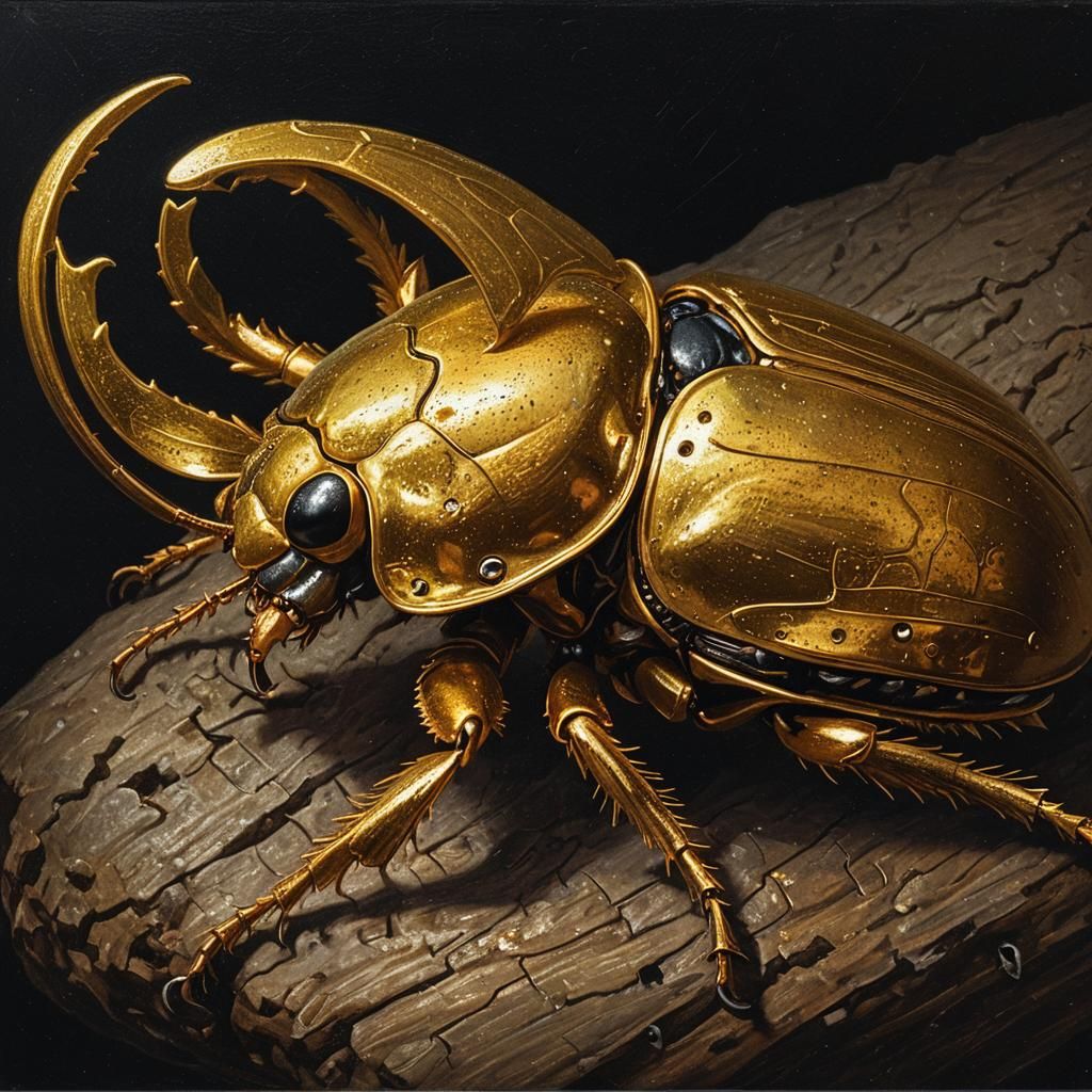 AI Generated Golden Beetle