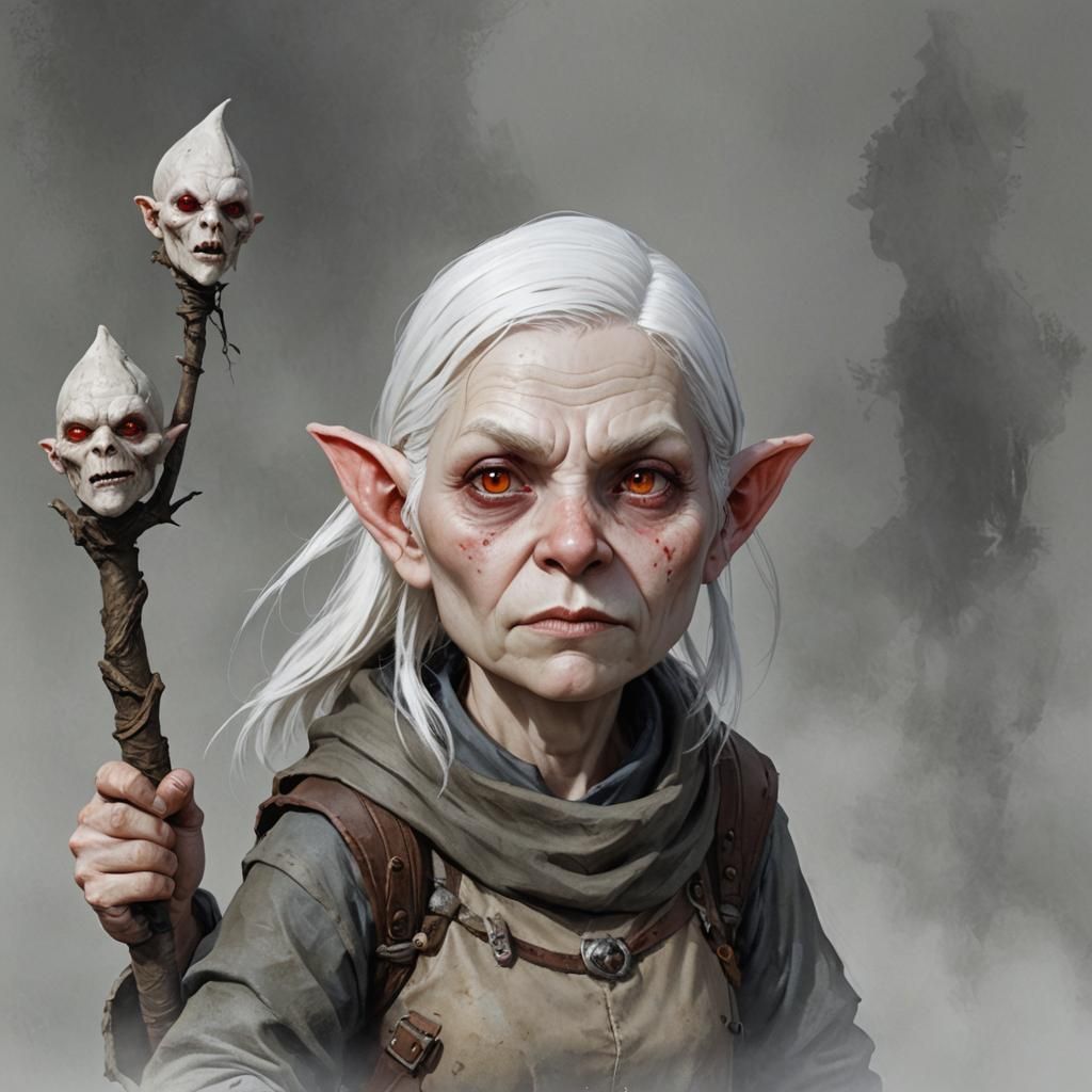 Anime Rock Gnome Fighter in Cel-Shaded Style