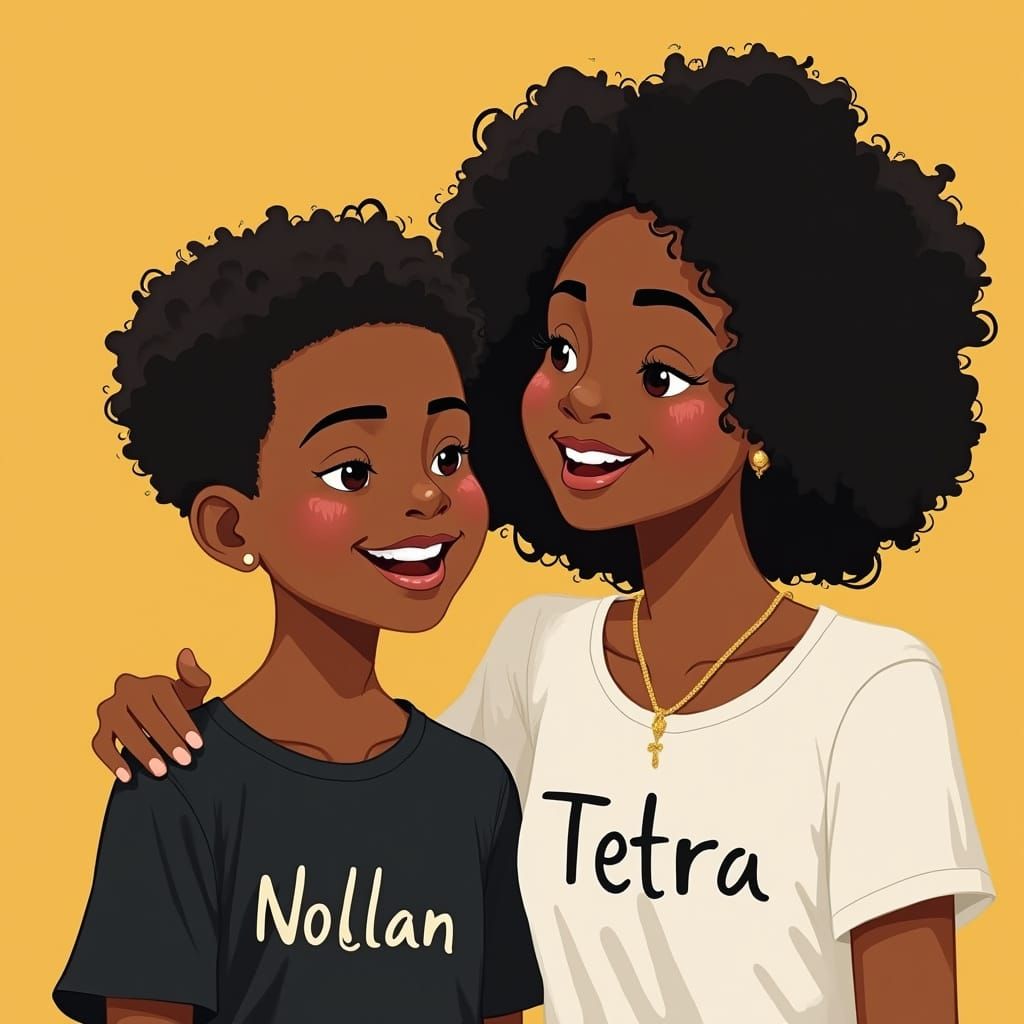 Happy Children in Vibrant Figurative Portrait