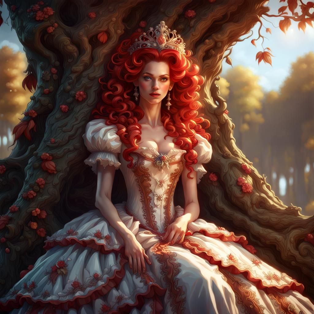 Rococo Princess Portrait with Elaborate Gown